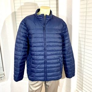 GAP men blue lightweight puffer jacket zipper XXL